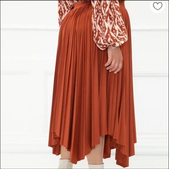 Eloquii Elements Pleated Skirt 🧡 Rust / Copper 🍁🍂 Size 18/20, midi length - Picture 3 of 9